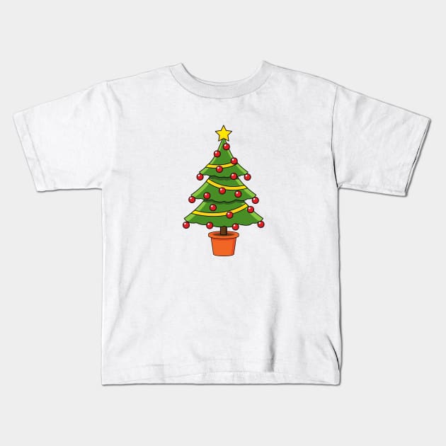 Christmas Tree Kids T-Shirt by BirdAtWork
